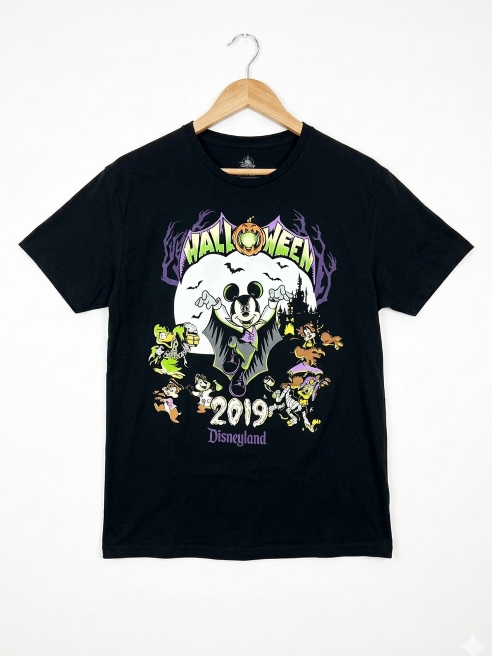 Disney Parks 2019 Disneyland Halloween Mickey Mouse Vampire black T-Shirt Size L